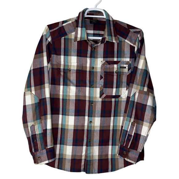 Oakley Flannel Shirt Mens Medium Plaid Long Sleeve Button Up Autumn Shacket Fall - Picture 1 of 9